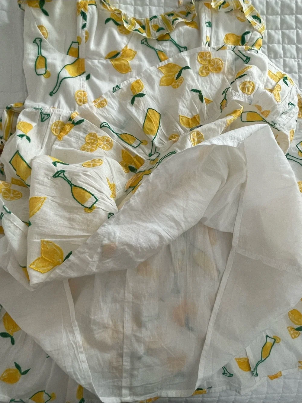 Show Me Your Mumu Jolene Mini Dress Limoncello Embroidery sz Small Coastal Chic - Picture 9 of 17